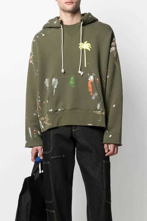 

Designer Clothing Fashion Sweatshirts Palmes Angels paint splash coconut print sweater loose mens womens Pullover Hoodie Luxury Streetwear Casual Pullover jacke, Shipping fee