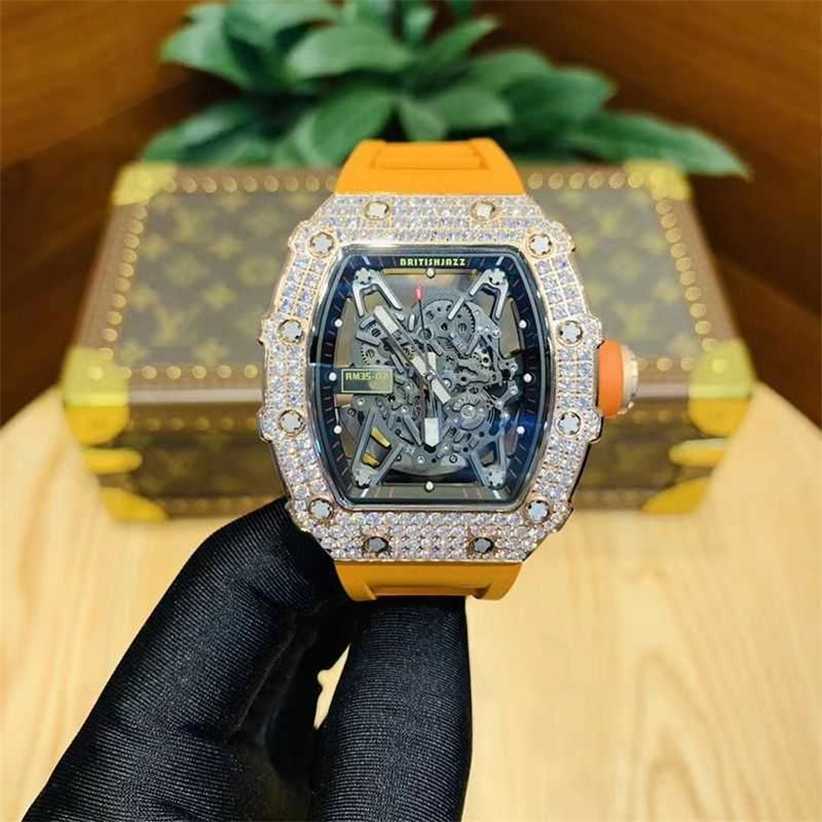 

Watche Designer Watches Richa Milles Mantianxing hollowedout watch large barrel dial casual fashion waterproof and simple male mechanical 78I3