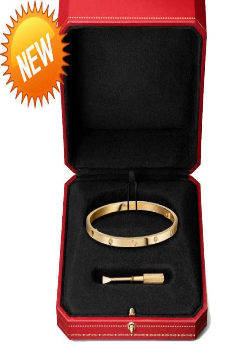 

Thin Love bracelet with screwdriver 6 diamonds Bangles Designer Luxury Jewelry Womans 365mm Rose Gold platinum bracelets for wome5640472