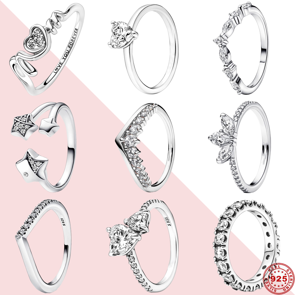 

925 Sterling Silver Pandora Ring Eternal Desire To Float Ring Can Stack The Engagement Ladies Ring Jewelry Gift Free Delivery