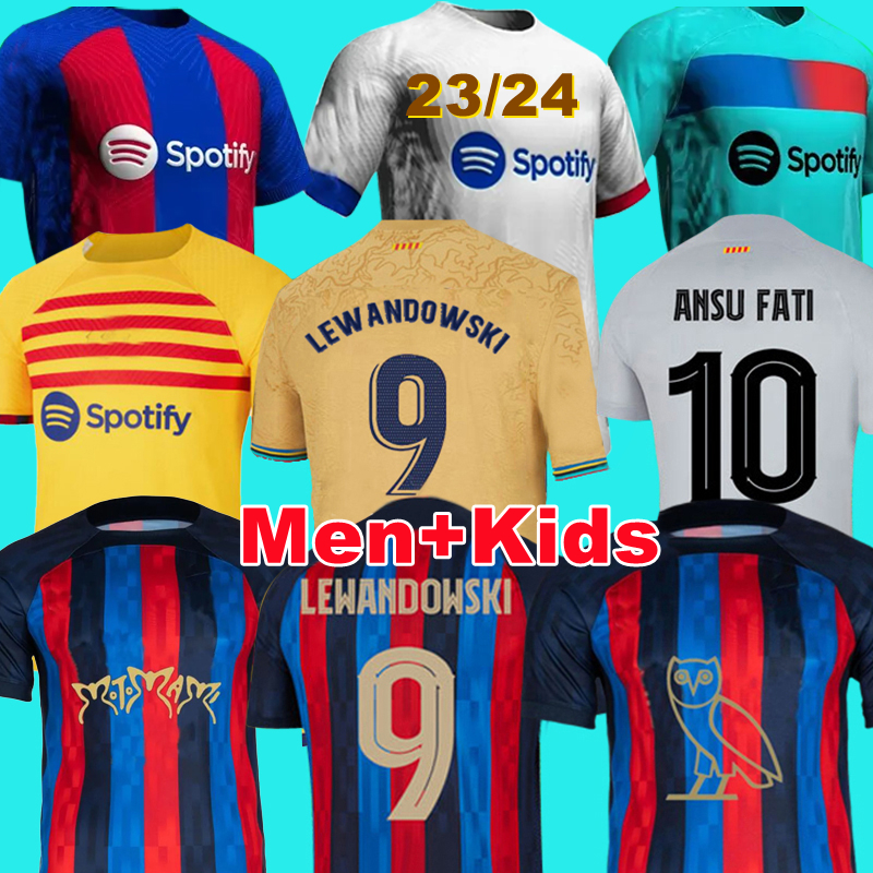 

23 24 Camisetas de football soccer jerseys PEDRI LEWANDOWSKI GAVI 2023 2024 FC ANSU FATI FERRAN RAPHINHA barcelona DEST football shirt men barca kit kids equipments, 22/23 home special 2+lfp