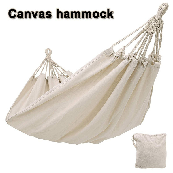 Cotton Hammock Swing Bed - Outdoor Backpack Survival or Travel Top Rated Quality Equipment - Suitable for Terrace, Porch, Garden or Backyard-image-863403850