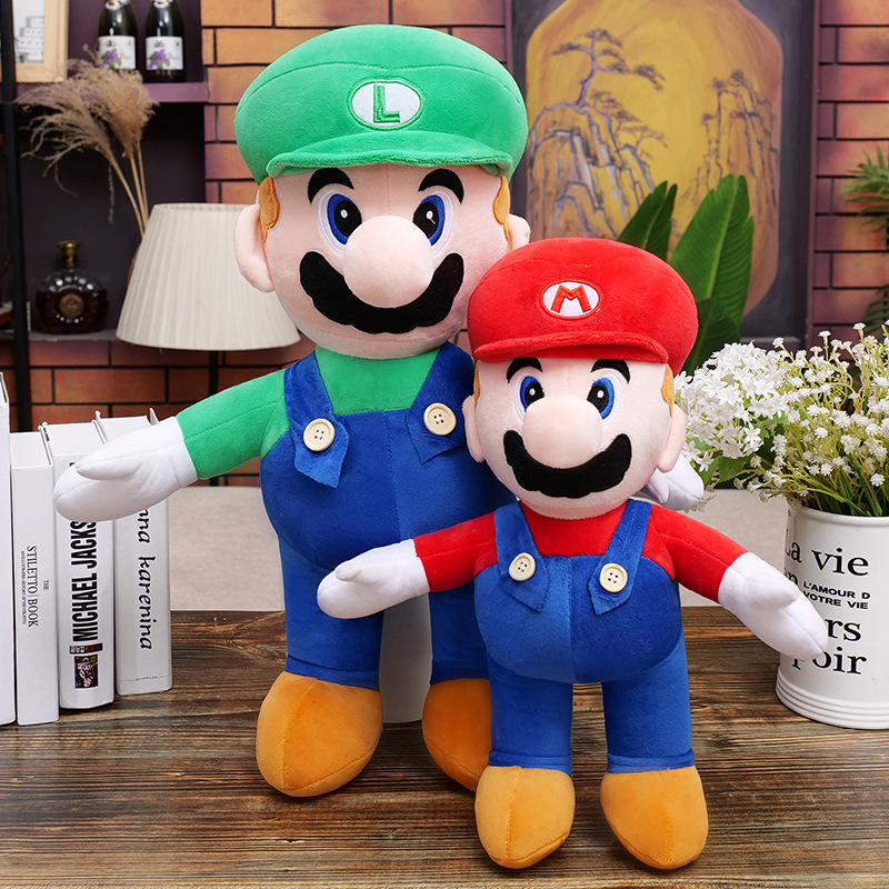 

50cm Cute Brothers Plush Toys Room Decoration Children PP Cotton Pillow Festival Gift Doll kids toys, Red