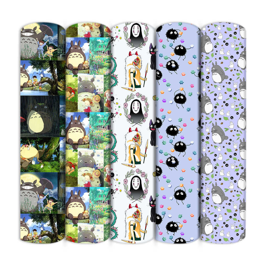 Fabric Japanese Polyester Cotton Fabric Pure Cotton Totoro Printing For Coloring Domestic Textile Child Dress Making Woven Soft Fabric 50x145cm P-image-863419069
