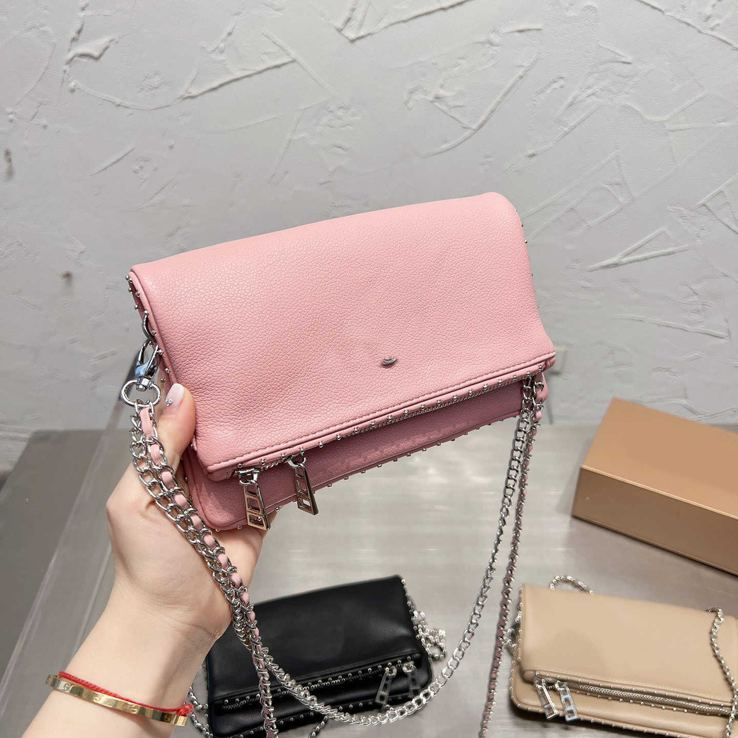 

Wings Handbag Messenger women designer Bags Feminine Scalp Crossbody Womenchainbag Female Sac Wallets 220613, Khaki