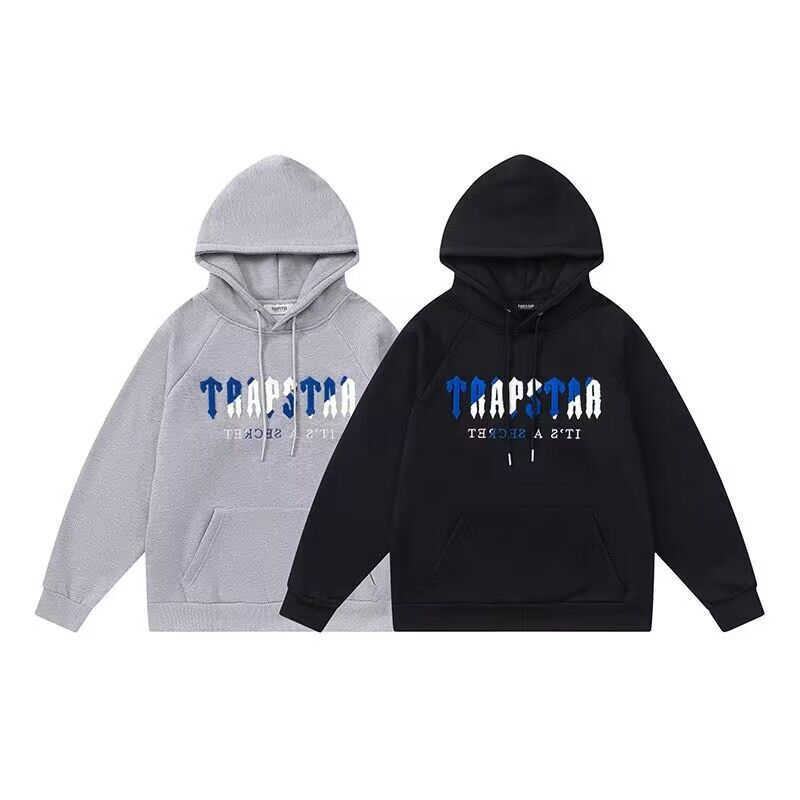 

Designer Clothing Men' Sweatshirts Hoodie Trendy Trapstar Blue White Towel Embroidered Couple Relaxed Hooded Hoodie Fashion Streetwear Pullover jacket Tops, Shipping fee