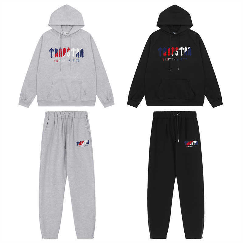 

Designer Clothing Fashion Tracksuit Hoodie Trendy Trapstar Blue Red Towel Embroidered Plush Men' Women' Couple Sweater Guard Pants Casual Set Sportswear, Shipping fee