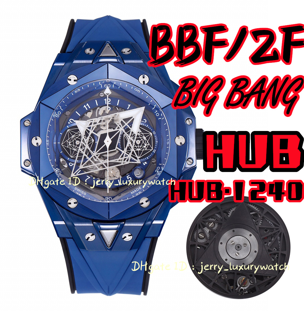 

BBF/ZF BIG 418.HX Sang Luxury men's Watch BANG Colored ceramics watch 1240 Automatic flying back timing mechanical movement, sapphire crystal watch mirror, 45mm four, Only box.no watch