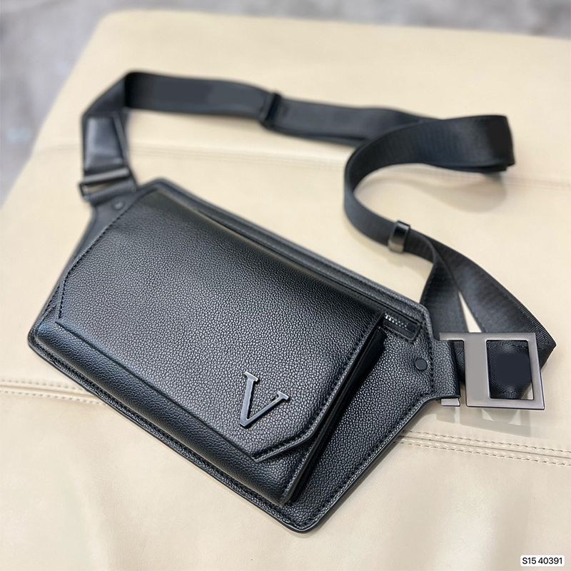 

Mens Waist Bag Fashion Designer Classic Bumbag Women Leather Shoulder Bag Hardware Chest bag Crossbody Bags Handbags Wallet Purses 2305064PE, Black