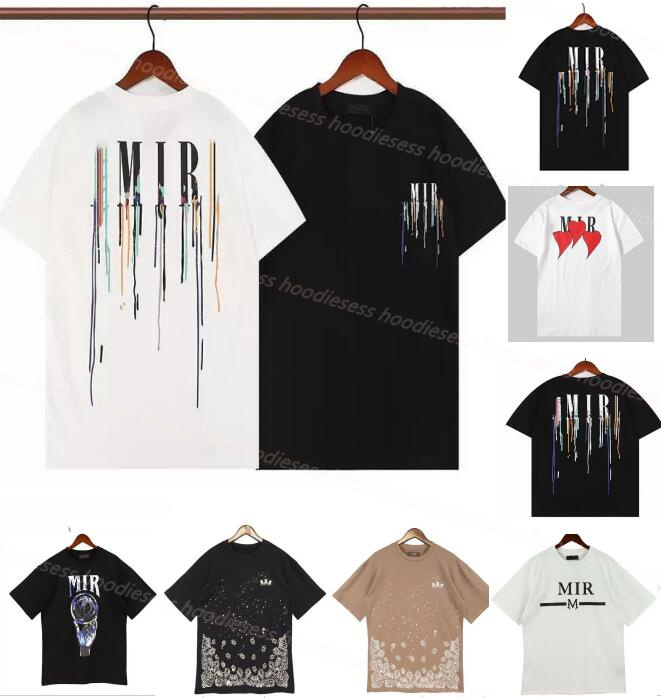 

Summer Men's T-shirts Quality Designer Men Amiris T-shirt Print T-shirts Short Sleeve Casual Letter T-shirt Loose Men's Tee Crewneck Graffiti T-shirts Hip Hop T-shirts, W111