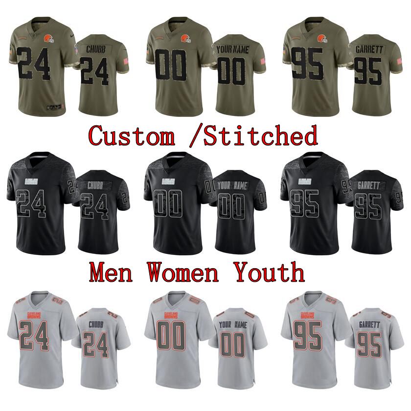 

CUSTOM 24 Nick Chubb Jersey Cleveland''Browns''Deshaun Watson Amari Cooper David Bell Njoku Owusu-Koramoah Myles 2022 Sa, Stitched