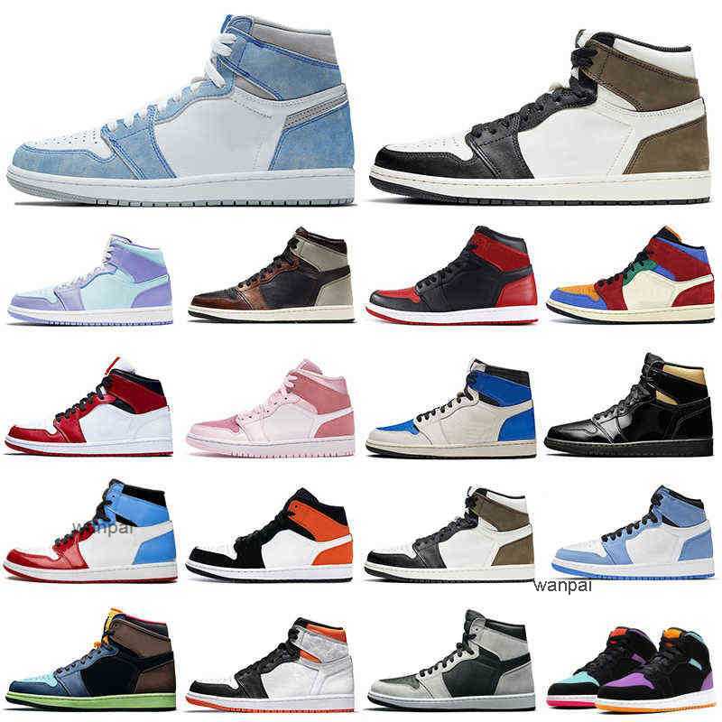 

Newest Cheaper 1s men basketball shoes 1 University Blue Obsidian Bred Shadow Digital Pink women mens trainers sports sneakers, 1s university blue