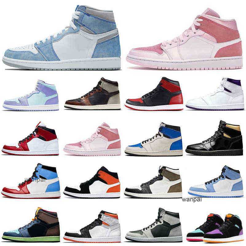 

Excellent 1s men basketball shoes 1 University Blue Obsidian Shadow Light Smoke Grey women mens trainers sports sneakers, 1s snake chicago