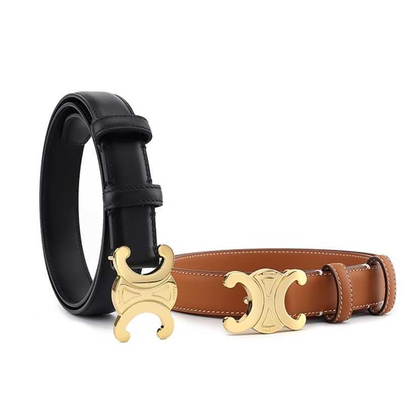 

Triomphe Designer womens Belts Celins Belt belt style versatile casual top leather butterfly copper buckle decorative thin ZMIB