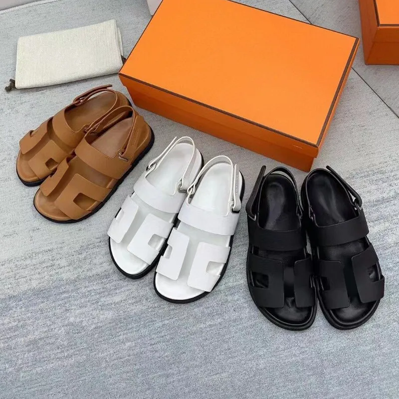 

Designer Sandals H Women Sandals Famous Sandals Womens Shoes Flat Heel Fashion High Quality Casual Beach Slides Men's Unisex Leather 10A 35-45 with Box, Color16