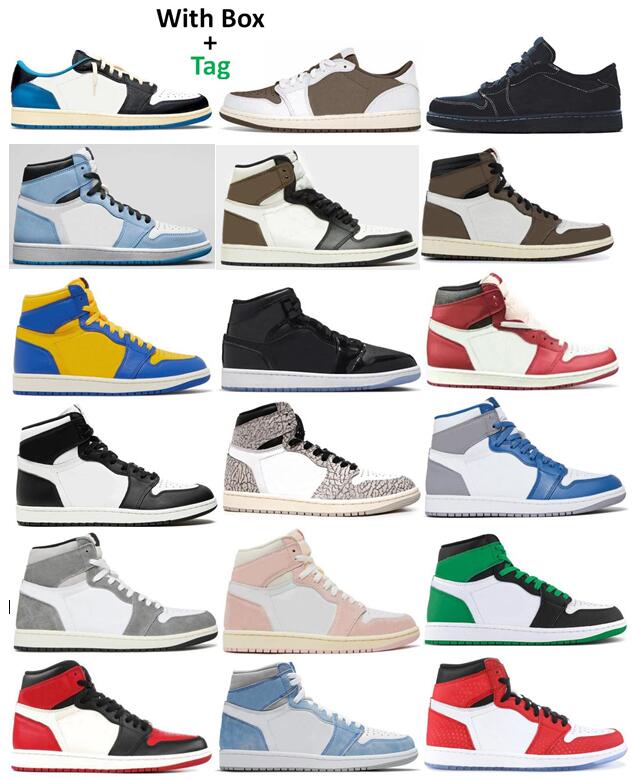 

1s Basketball Shoes Men 1 Fragment Ts Reverse Mocha Washed Black Washed Pink Reverse Laney Bred Toe Chicago Origin Story True Blue White Cement Pine Green Sneakers, Twist