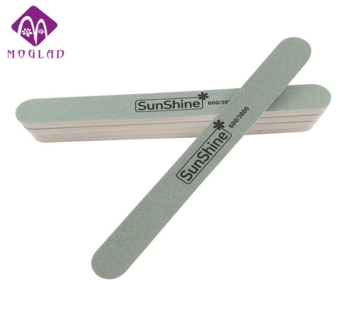

Whole 5pcslot sunshine spone sanding nail file salon sandpaper nail buffer file Slim Crescent Grit 6003000 for nail polish3639840