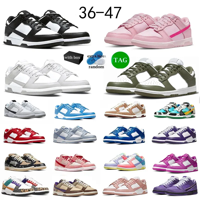 

with box Designers shoes panda lows triple pink men women running shoes UNC Coast Green Glow Syracuse Laser Orange mens casual sneakers size 36-47