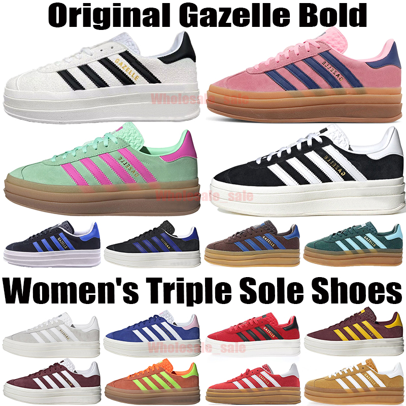 

With Box Hotsale Gazelle Bold Shoes Core Black Lucid Blue Almost Yellow Super Pop Pink Glow Solar Orange Solar Green Red Grey White Pulse Mint Womens Samba Trainers, Coffee