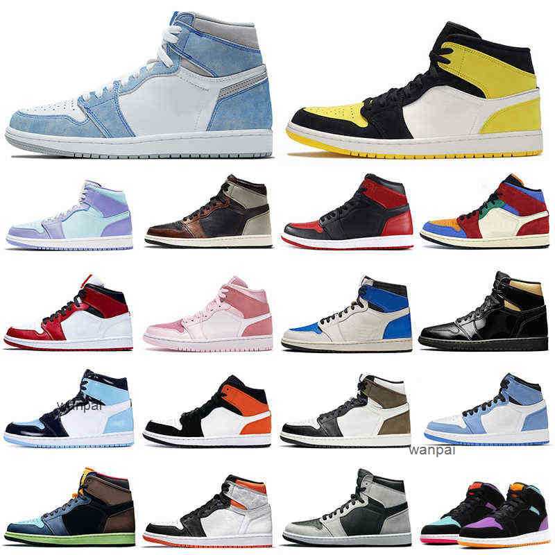 

Excellent 1s men basketball shoes 1 Hyper Royal Banned Bred Shadow Chicago women mens trainers sports sneakers, 1s court purple