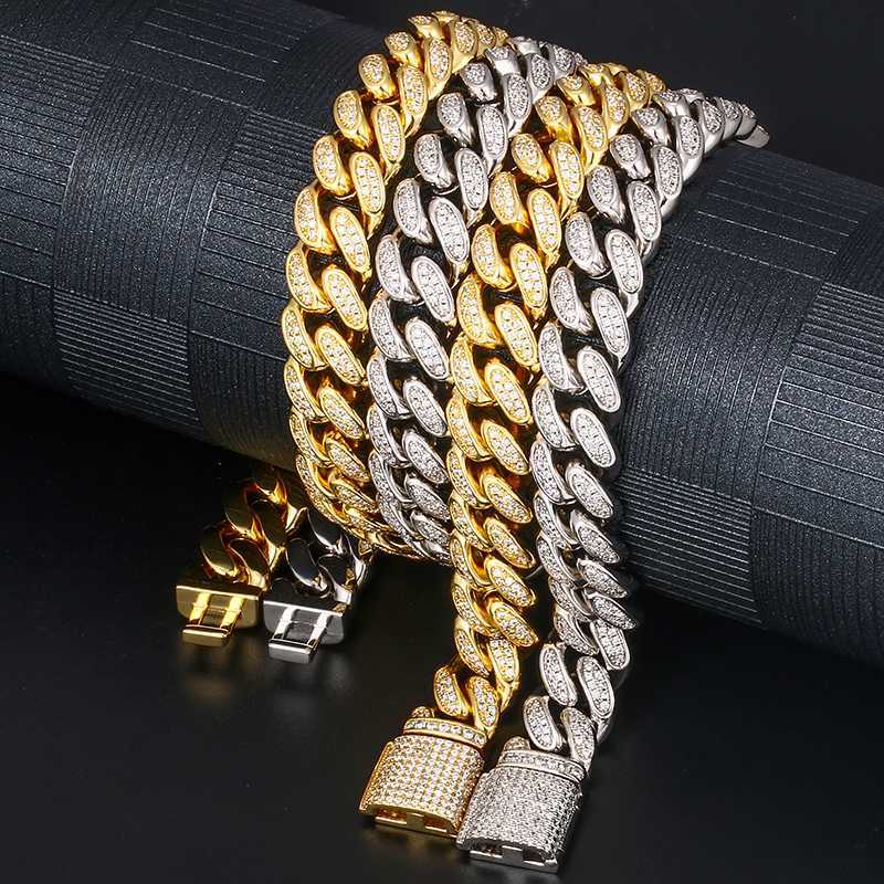 

Hip Hop Style 925 Sterling Silver Diamond Cuban Chain Ice Out Necklace Jewelry