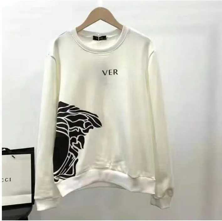 

Mens Hoodie Sweatshirt V designer sweater Medusa Long Sleeve tshirt women Neck Sweater M-4XL, Ivory