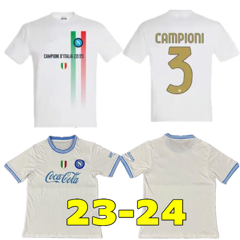 

football shirts Napoli 22-23 Campioni d'Italia T -Shirt Soccer Jerseys, White