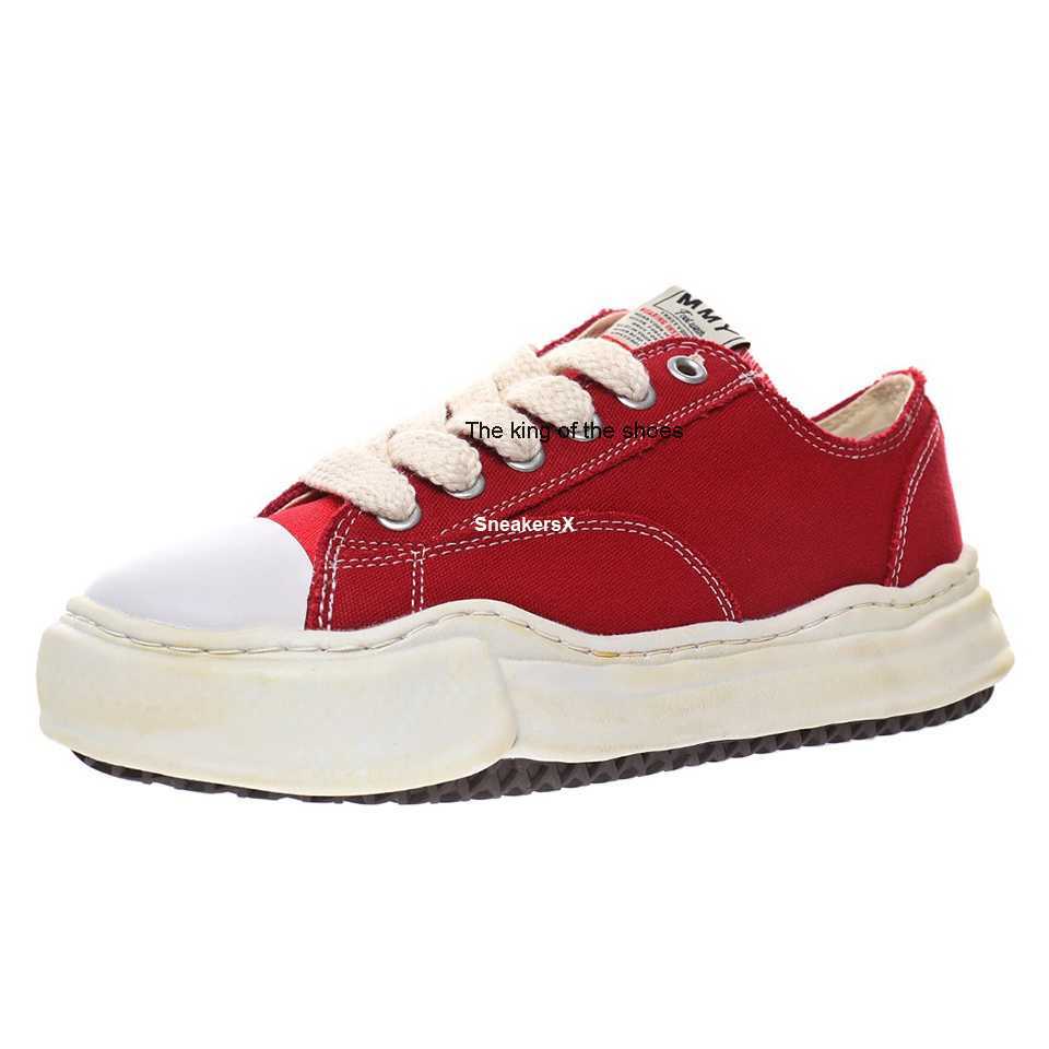 

Maison Mihara Yasuhiro Peterson Over Dyed Canvas Shoes for Men MMY Washed Sneaker Mens Designer Vintage Platform Shoe Womens Sneakers Women Platforms in Red, 1 36-45