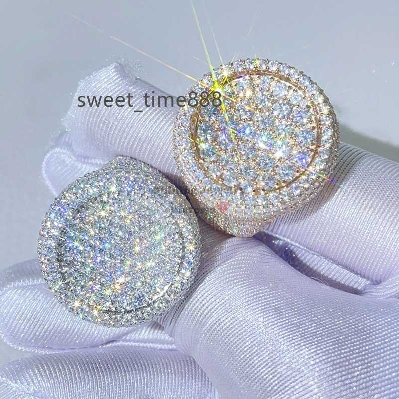 

solid silver pass diamond tester hip hop iced out men vvs moissanite rings 925 sterling silver