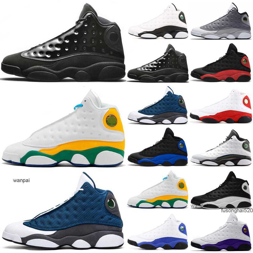 

Jumpman 13 13s Basketball Shoes Mens Womens Bred Cap and Gown red flint black court purple obsidian lucky green starfish reverse mens, # 21