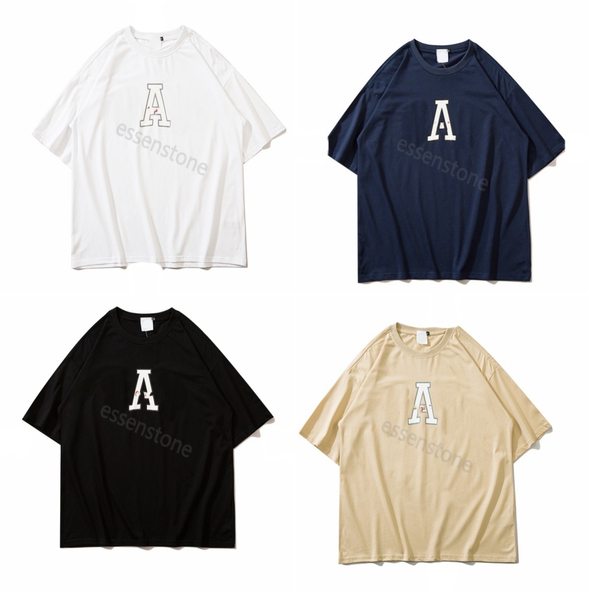 

23ss High quallity T shirt with chest letters and dove pattern on the back Tees fashion high street trendy casual wear men's gapp short sleeve women t shirt S-XXL, The same as real