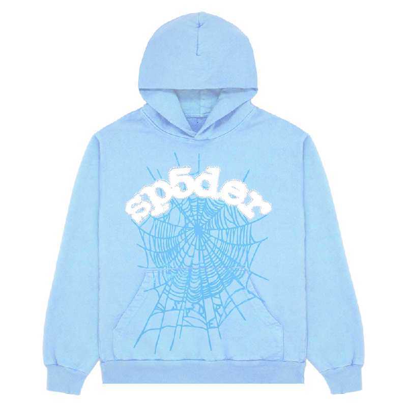 

Men's Hoodies Sweatshirts 2023 New Sky Blue Sp5der Men Women 1 Hip Hop Young Thug Spider World Wide 555555 Print Pullover G230328, 16