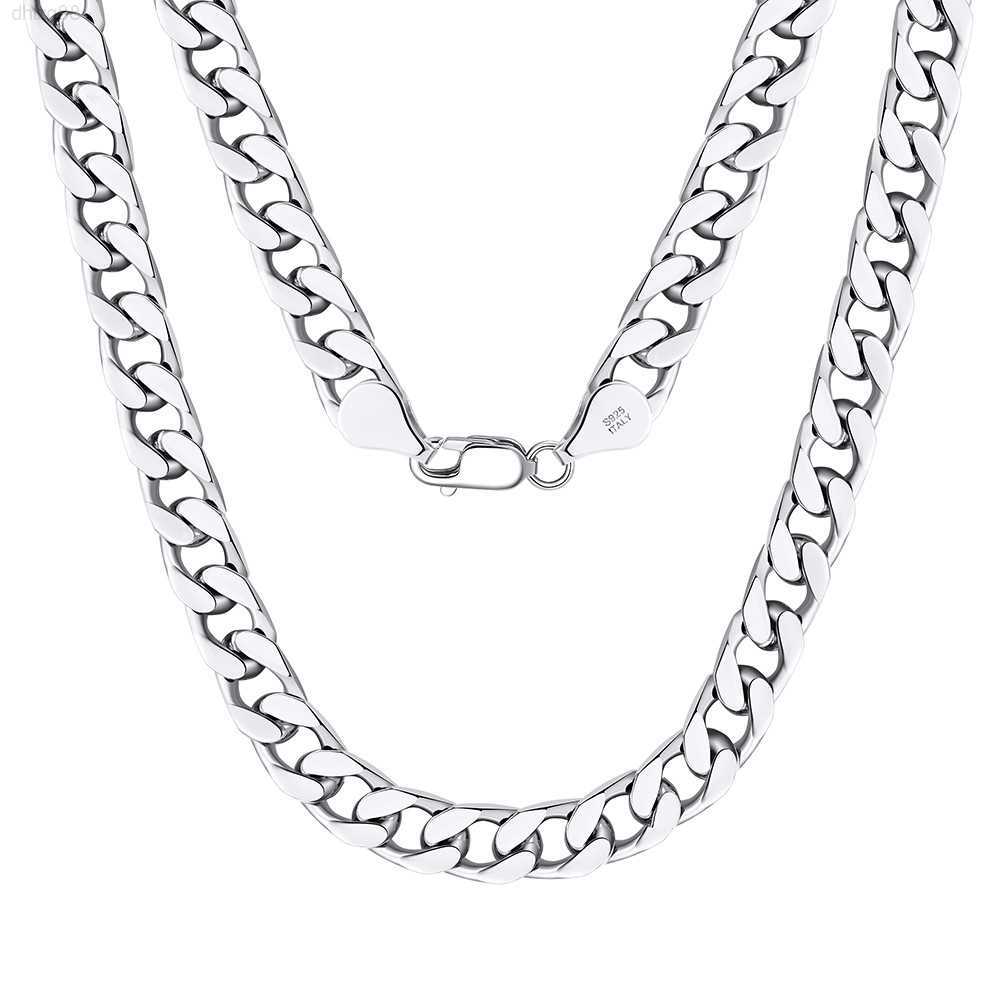 

Mens Womens Cuban Link Chain 6mm in 925 Sterling Silver Italian Diamond Cut Necklace Solid Heavy Miami Cuban Curb Chain Necklace