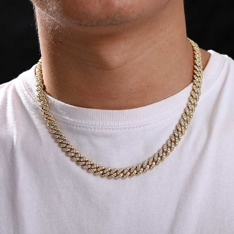 

Sterling Silver 925 8mm Width Zircon Diamond Necklace Cuban Link Jewelry