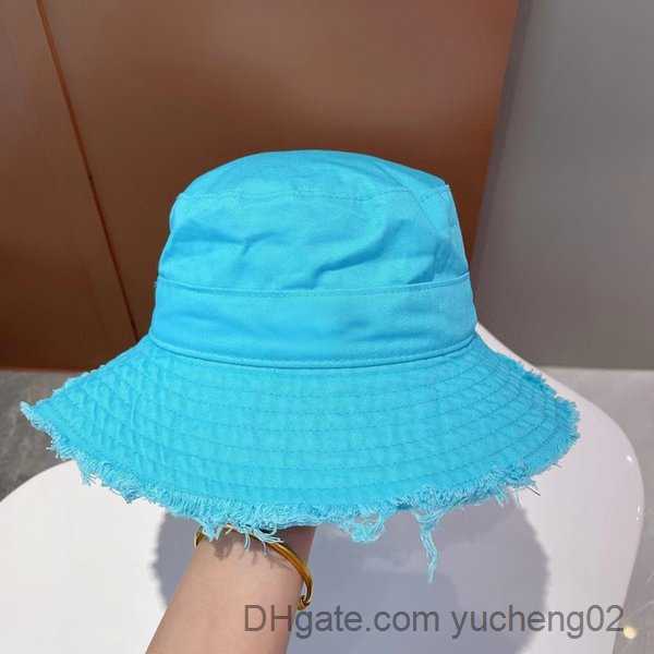 

Luxury Designer Woman Wide Brim Hats Summer Jacquem Le Bob Artichaut Bucket Hat Metal Inner Brand Labe m1, Blue