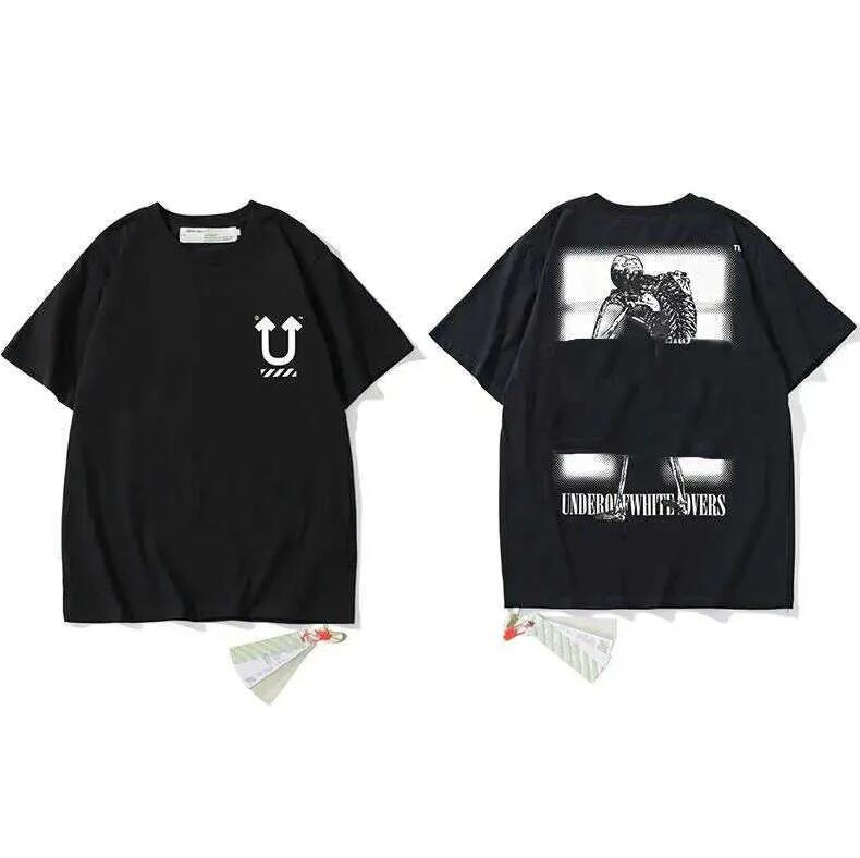 

2023 Offs Men's T-shirts Offs White Irregular Arrow Summer Finger Loose Casual Short Sleeve T-shirt for Men and Women Printed Letter x on the Back Print tees Designers, Additional postage