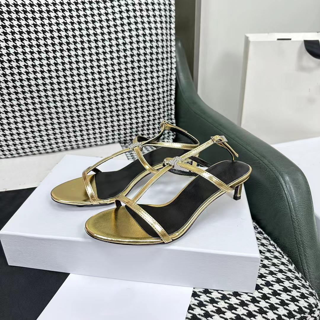 

Slim Sandals Designer Shoes kitten Heel Sheepskin Ankle Strap Buckle Open Toe Dress Shoes 4.5CM Women High Quality Fashion Casual Slippers, Black