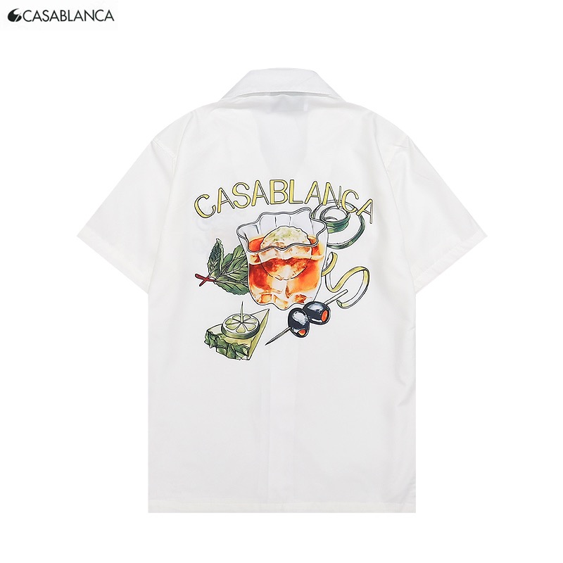

23ss New MASAO Head Print Unisex Loose Shirt Fashion Holiday Casual Shirt, White