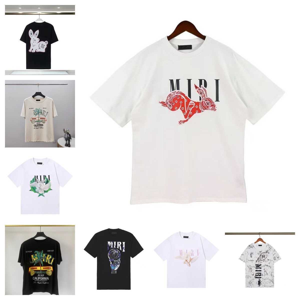 

Men' T-shirts Amrir Shirt Summer Dress Designer t Mens Women Tshirt Couple Outdoor Casual Sweatshirt Football Polo Black and White Amari Man