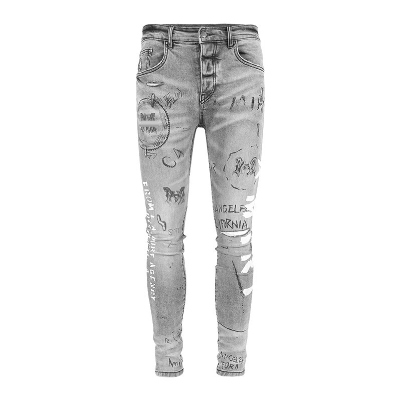 

Mens Designer Jeans Ripped Denim Pants Man Slim Jeans Casual Hip Hop Zipper Trousers For Male Stretch Trouser amir1