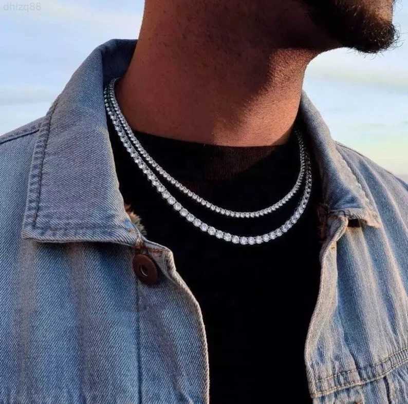 

Iced Out Jewelry 925 Sterling Silver Sparkling Hip Hop 4mm Moissanite Tennis Chain