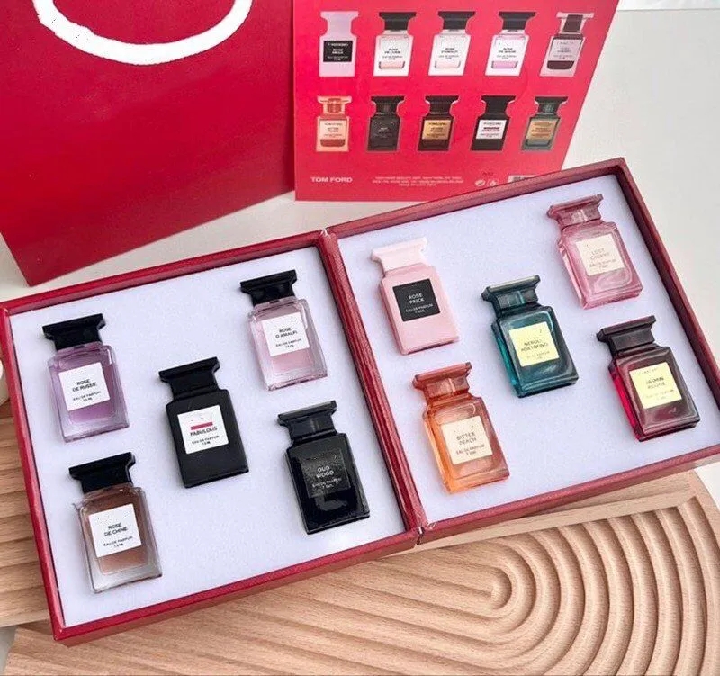 

parfum designer perfume men cologne perfumes fragrances for women Set Gift Box 10 Bottles 7.5ml Rose Oud Wood neroli peach fabulous Charm Fragrance unisex