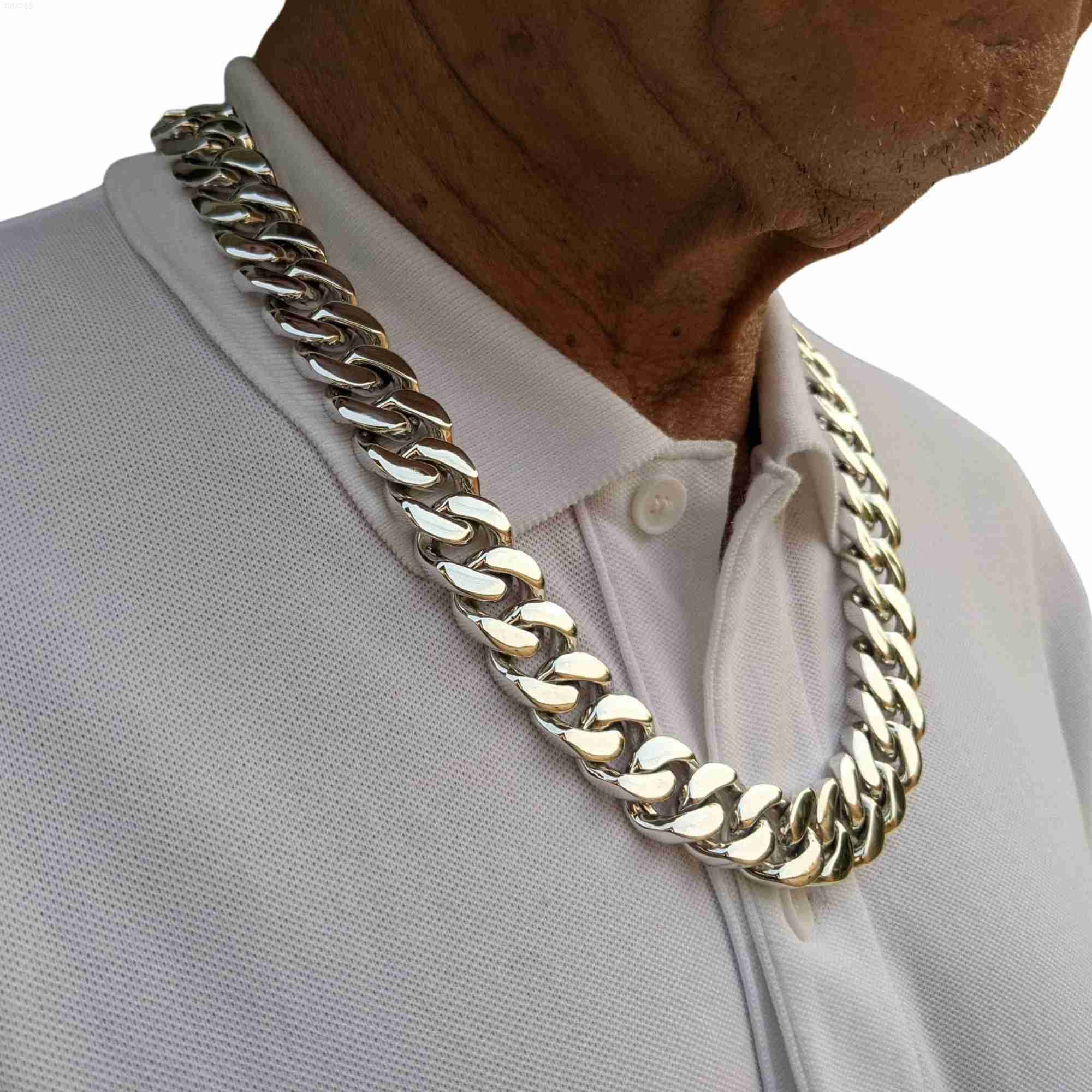 

Curb Link Chain x 20mm Wide | 925 Solid Sterling Silver | Chunky Heavy Weight Monster Huge Men Silver Chain Miami Chain Necklace
