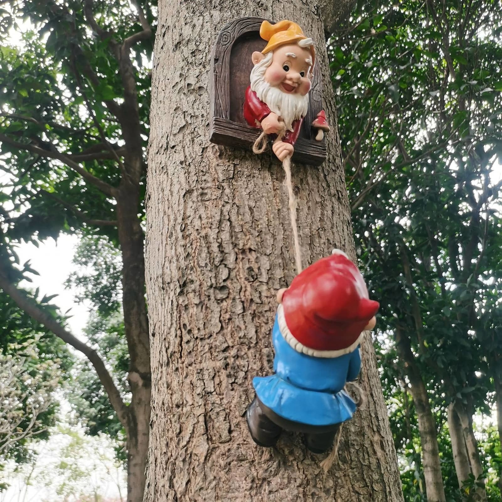 

Garden Decorations Climbing Gnomes Tree Decor Cute Gnome Statue Art Resin Dwarf Sculpture for Yard Outdoor Decoration Ornaments 230506