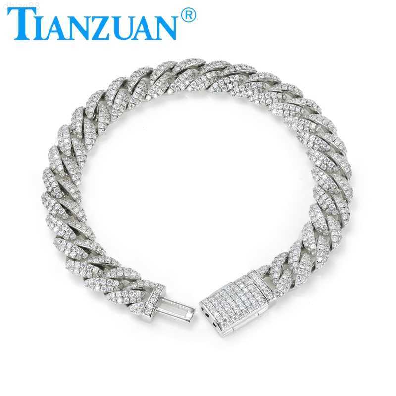 

925 Sliver 11mm d Vvs1 Silver Color Fashion Jewelry Rectangular Box Moissanite Cuban Chain