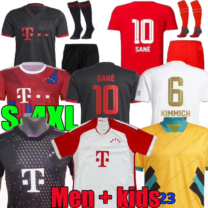 

XXXL  22 23 24 Bayern Munich home soccer jerseys DE LIGT SANE 2023 2024 KIMMICH HERNANDEZ GORETZKA GNABRY camisa de futebol top thailand men kids kits football shirt