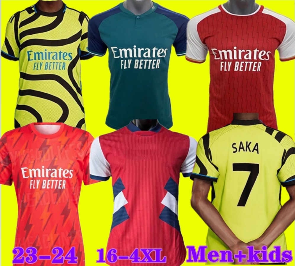 

Size16-4XL23 24 PEPE SAKA Soccer jerseys Fans Gunners ODEGAARD G.JESUS TIERNEY SMITH ROWE ARSen Love 2023 2024 football shirt Men Kids, 21-22 home