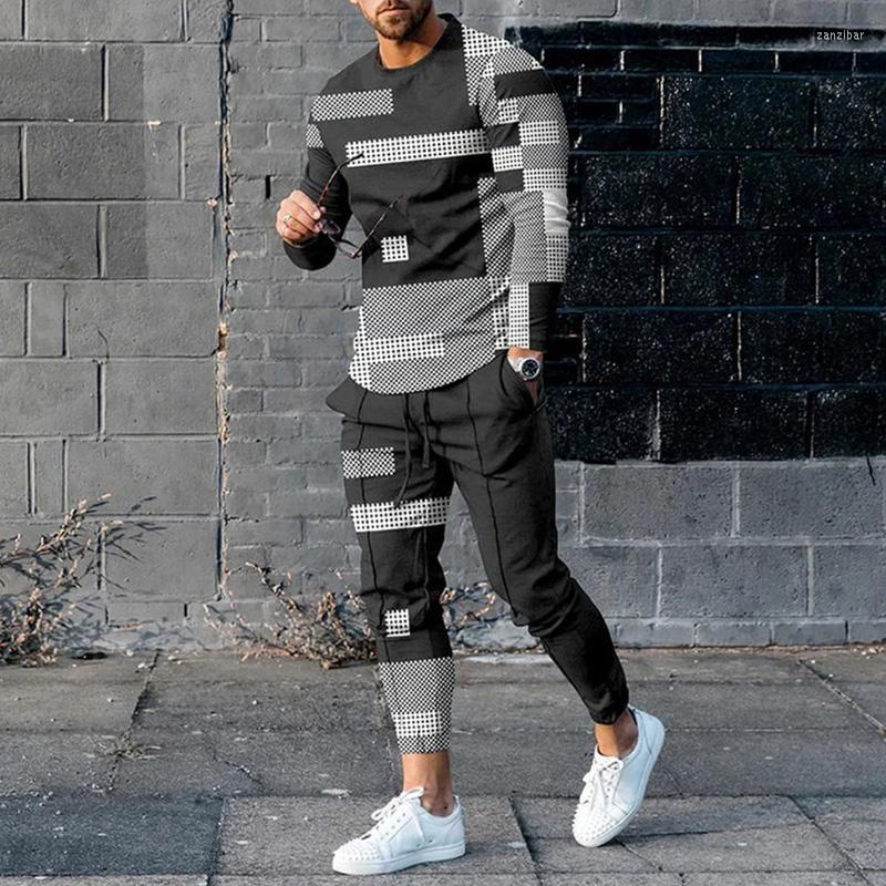 

Men's Tracksuits Autumn Tracksuit Long Sleeve T Shirt Pant Suit Men's Streetwear Vintage Sweatshirt Oversized Men Clothing 2 Piece Sets, Tracksuit -1