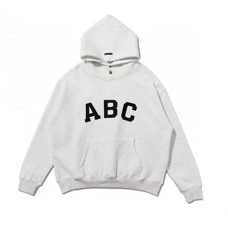 sweat à capuche à capuche designer hommes hoodies ABC flocage lettre marque de mode rue haute coupe ample homme femme gris polyvalent décontracté