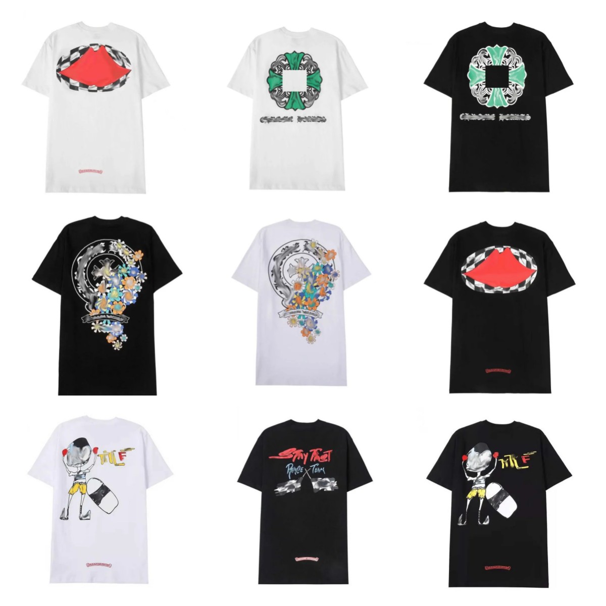 

Fashion Mens t Shirts Classic T-shirts Sanskrit Letter T-shirt Horseshoe Cross Pattern Tshirts Designers Hip Hop Sweater Woman Summer Tops Tees Paxv, C1